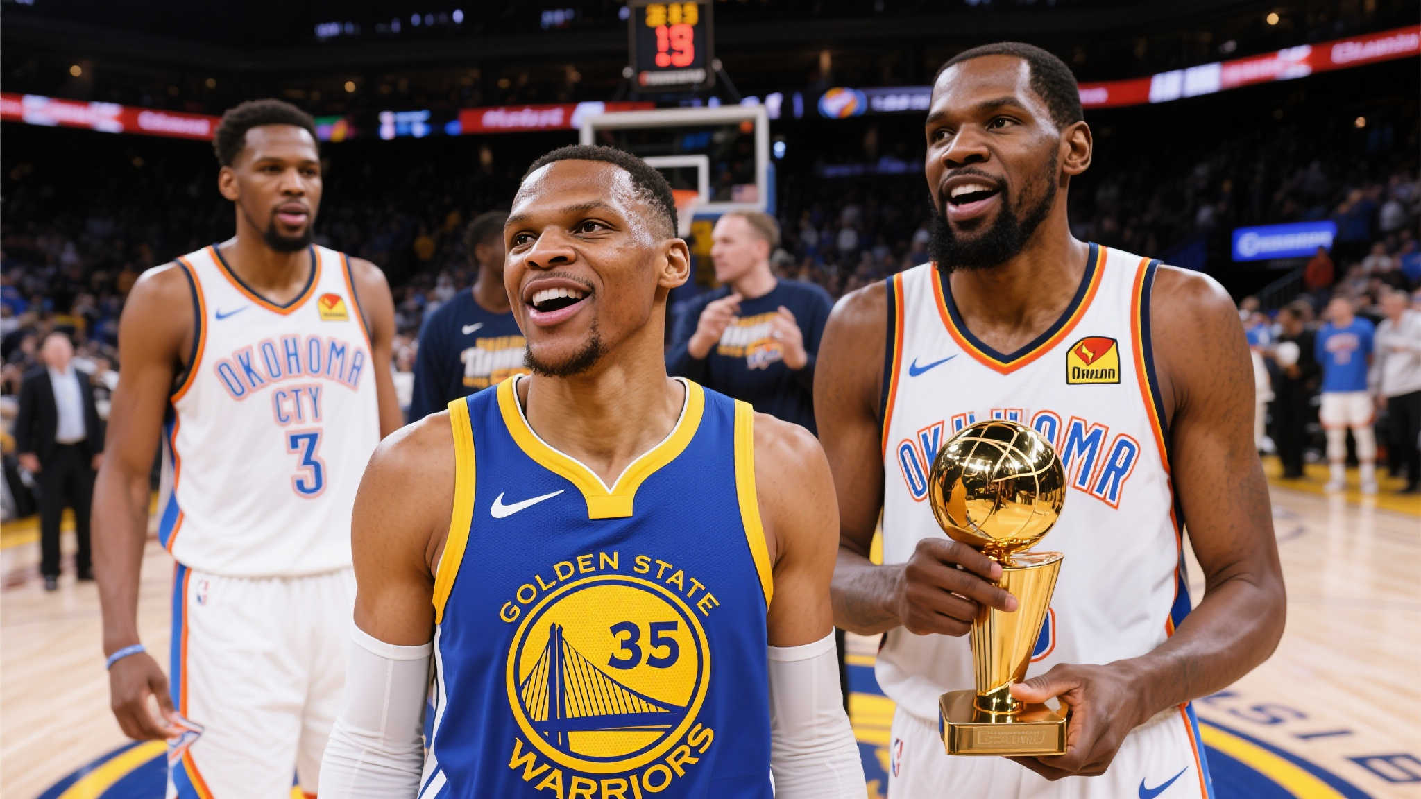 雷霆夺冠勇士官宣图祝贺传奇诞生